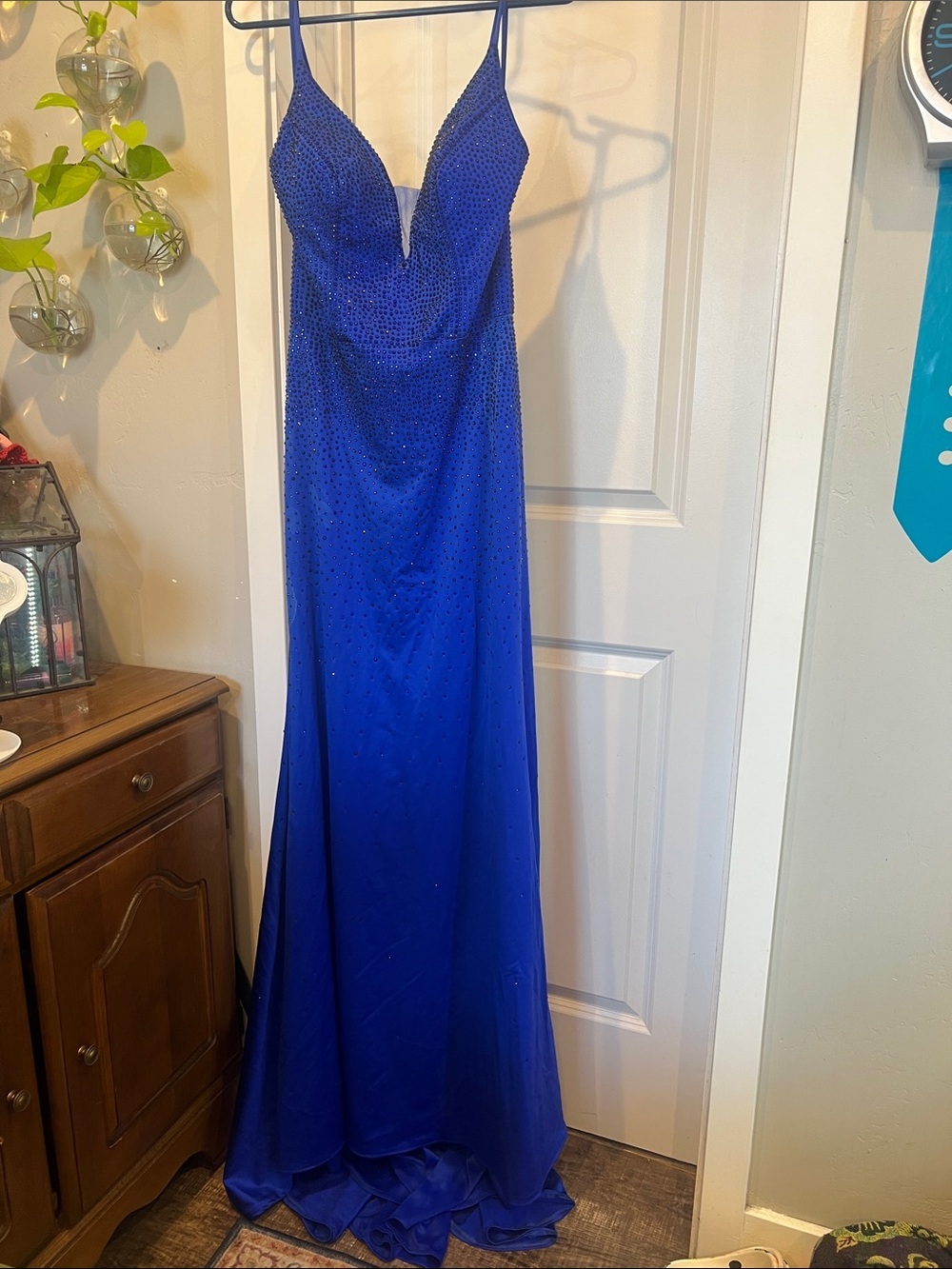 Fiesta Fashion Royal Blue Satin Dress
